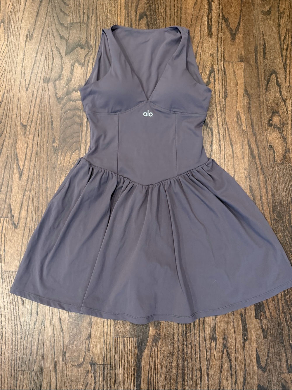 ALO Yoga Women's V-Neck Athletic Dress in Gray